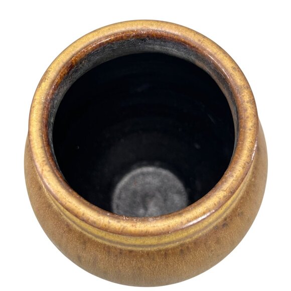 Studio Art Pottery Handmade Brown Ceramic Stoneware Vase Gloss Finish Signed PB - Picture 3 of 7